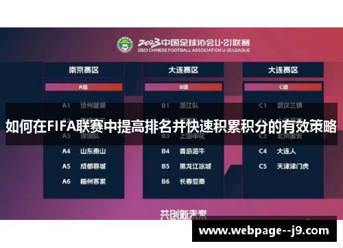 如何在FIFA联赛中提高排名并快速积累积分的有效策略