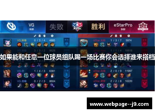 如果能和任意一位球员组队踢一场比赛你会选择谁来搭档 如果能和任意一位球员组队踢一场比赛你会选择谁来搭档